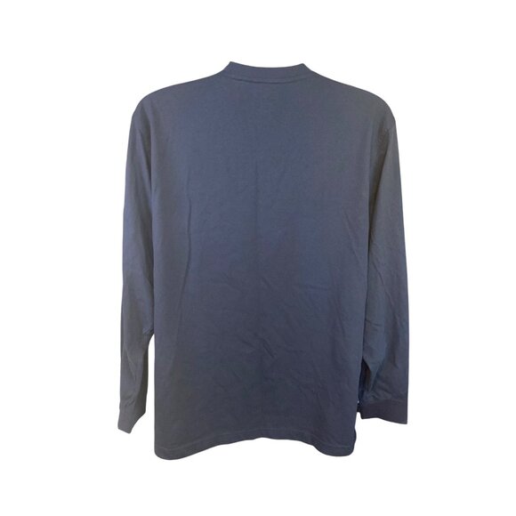 L.L. Bean Henley Shirt  Navy Blue Men’s L Cotton Traditional Fit Minimalist - Picture 3 of 8